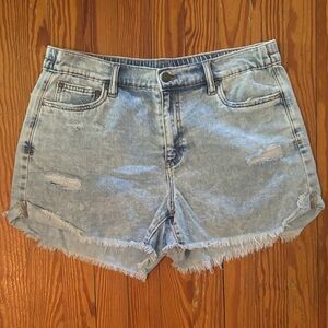 Aerie Denim Frayed Shorts